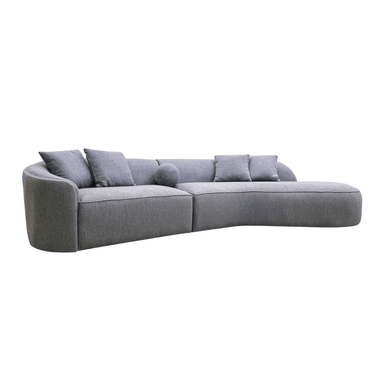 Pebble Boucle Sofa 340cm - Luxury Grey Fabric, Contemporary Design, Unmatched Comfort - UK Luxury Furniture